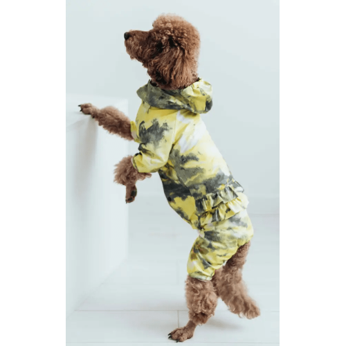 Дощовик для собак Dogs Bomba MD-18 Лимонний з рюшами