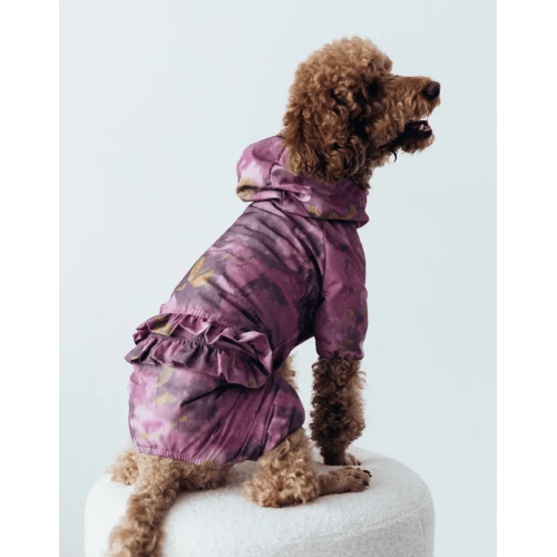 Дощовик для собак Dogs Bomba MD-19 Фіолетовий з рюшами