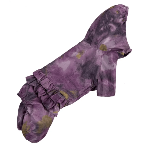 Дощовик для собак Dogs Bomba MD-19 Фіолетовий з рюшами
