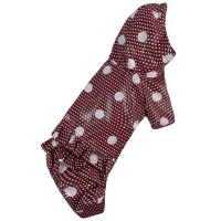 Дощовик для собак Dogs Bomba MD-23 Бордовий в горошок з рюшами