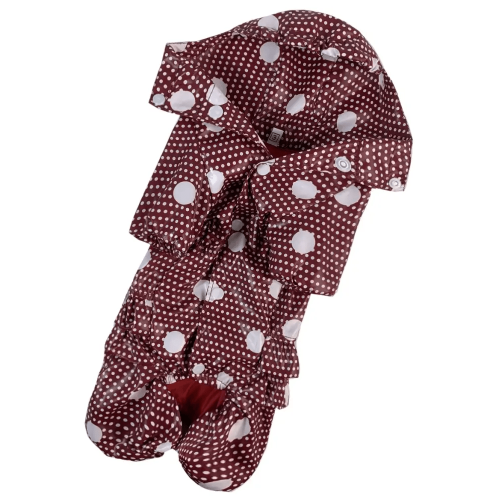 Дождевик для собак Dogs Bomba MD-23 Бордовый в горошек с рюшами