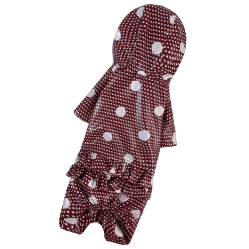 Дождевик для собак Dogs Bomba MD-23 Бордовый в горошек с рюшами