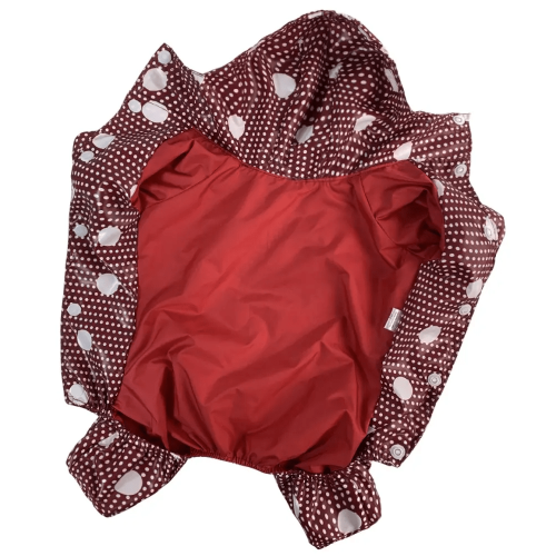 Дождевик для собак Dogs Bomba MD-23 Бордовый в горошек с рюшами