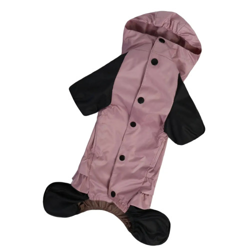 Дождевик для собак девочек рюша розовый MD-27