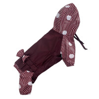 Дощовик для собаки дівчини в горошок кольору марсала MD-5