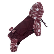 Дощовик для собаки дівчини в горошок кольору марсала MD-5