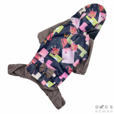 Дощовик для собаки дівчиник з малюнком сови MD-6