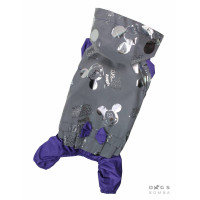 Дощовик для собаки дівчини з світловідбиваючої тканини Мiккi срiбло MD-9