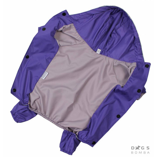 Дождевик для собаки девочки из светоотражающей ткани Микки серебро MD-9