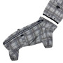 Дощовик для собак на флісі картатий сірого кольору MF-24 зі знімним капюшоном