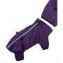 Дождевик для собак на флисе фиолетового цвета MF-27 со съемным капюшоном