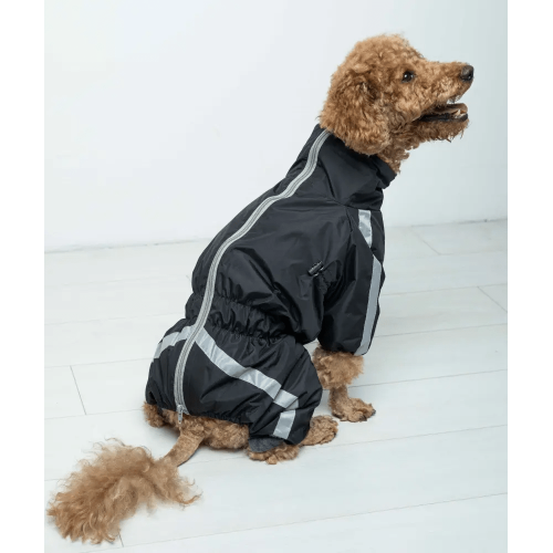 Дощовик для собак Dogs Bomba "Спорт" на флісі MF-33 чорний