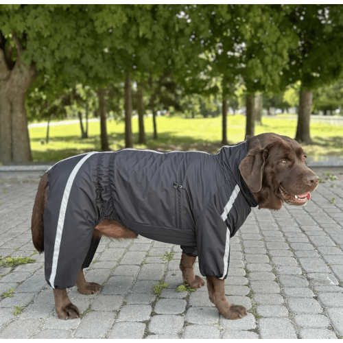 Дощовик для собак Dogs Bomba "Спорт" на флісі MF-33 чорний