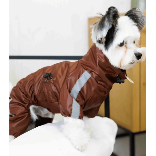 Дощовик для собак Dogs Bomba Спорт MF-34 коричневого кольору на флісі