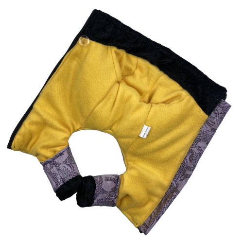 Сиреневый зимний комбинезон для собак на змейке с узорами R-29