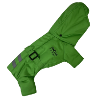 Зимовий комбінезон для собак з поясом зеленого кольору R-42
