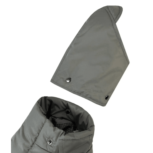 Зимовий комбінезон для собак з поясом сірого кольору R-44