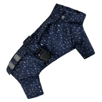 Зимовий комбінезон для собак Dogs Bomba R-46 Принт пташки з поясом