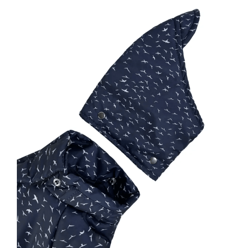 Зимний комбинезон для собак Dogs Bomba R-46 Принт птички с поясом