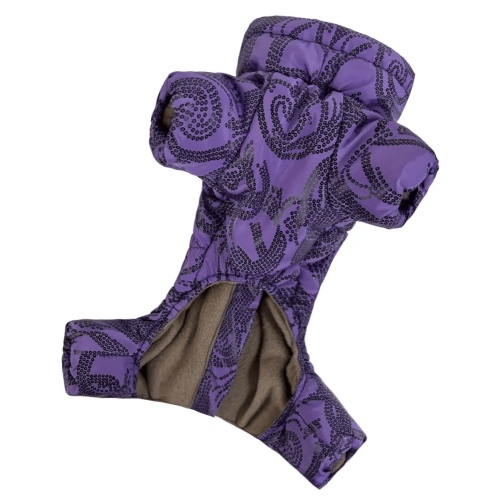 Зимний комбинезон для собак Comfort с узорами сиреневый R-56