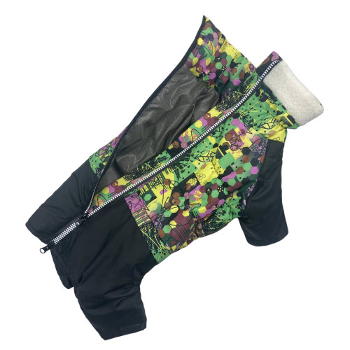 Зимний комбинезон для таксы и корги RT-16 с рисунком пчелиные соты