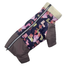 Зимний комбинезон для таксы и корги RT-19 с рисунком совы (унисекс)