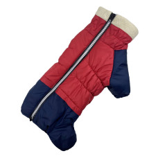Красно-синий зимний комбинезон для таксы и корги RT-23 унисекс