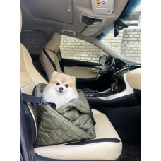 Сумка автогамак для собак цвета хаки S-15