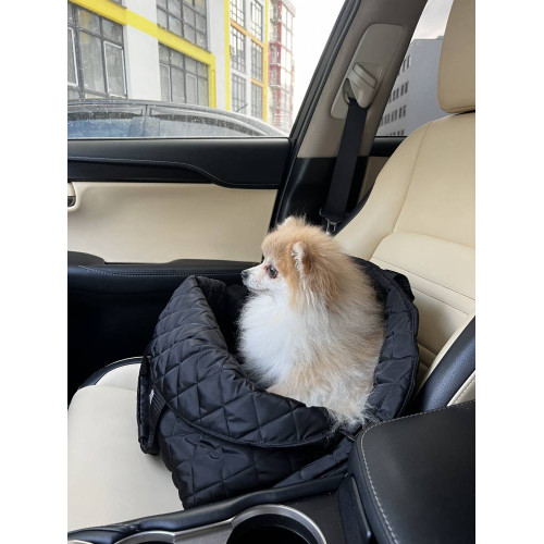 Сумка-автогамак для собак чёрного цвета S-16