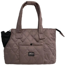 Сумка-переноска для собак стёганая мокко S-34