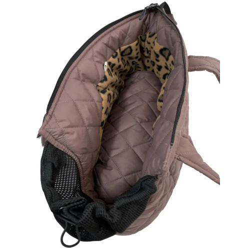 Сумка-переноска для собак стёганая мокко S-34