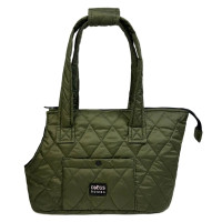 Сумка-переноска для собак стёганая хаки S-39