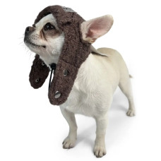 Шапка для собак Авіатор тедді шоколадного кольору S-83