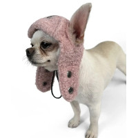 Шапка для собак Авіатор тедді пудра S-85