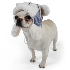 Шапка з вушками для собак блакитного кольору S-95