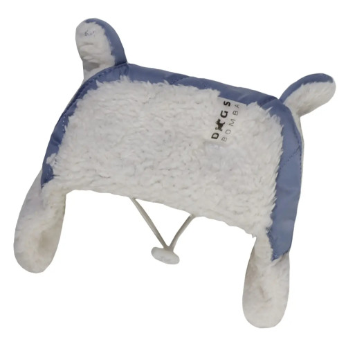 Шапка с ушками для собак голубого цвета S-95