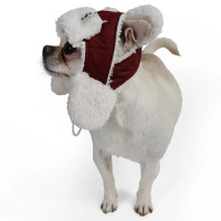 Шапка для собак с ушками цвета марсала S-98