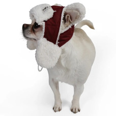 Шапка для собак з вушками марсала S-98