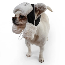 Шапка для собак з вушками чорного кольору S-99