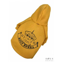 Толстовка для собак с принтом Единорог горчичного цвета Y-188