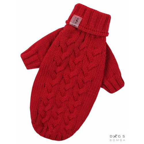 Свитер для собак Dogs Bomba Y-236 красного цвета вязаный
