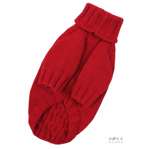 Свитер для собак Dogs Bomba Y-236 красного цвета вязаный