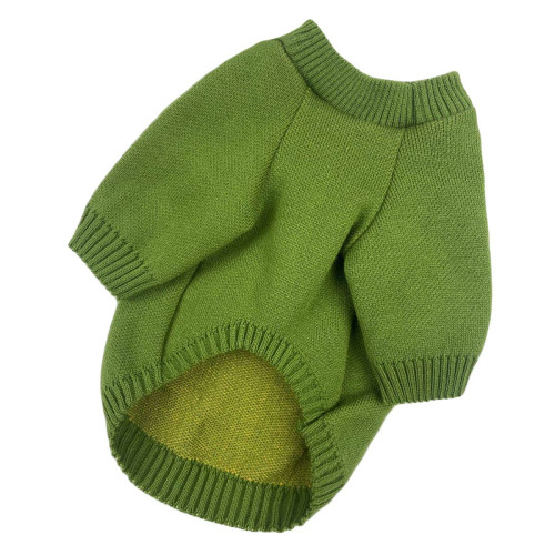 Светр для собак в'язаний Україна оливково-жовтий Y-276
