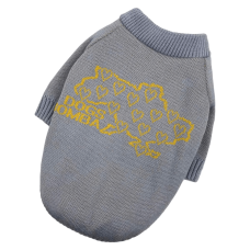 Свитер для собак вязаный "Украина" серый с жёлтым Y-279