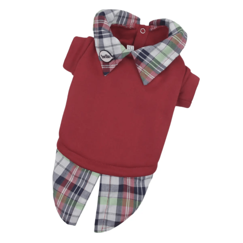 Толстовка з сорочкою для собак червоного кольору Y-296