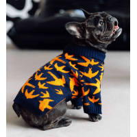 В'язаний светр для собак Dogs Bomba Пташки Y-331 синього кольору