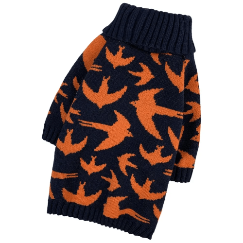 Вязаный свитер для собак Dogs Bomba Птички Y-331 синего цвета