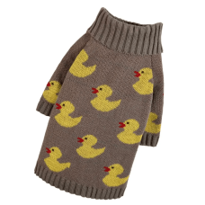Вязаный свитер для собак Dogs Bomba Y-344 цвета какао с утятами