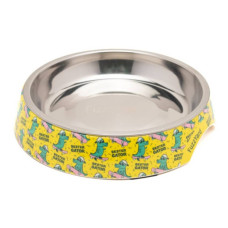 Миска для собак FuzzYard Sk8ter Gator, желтая