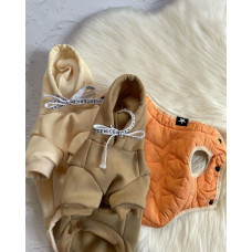 Комплект худди на флисе и жилет для небольших собак